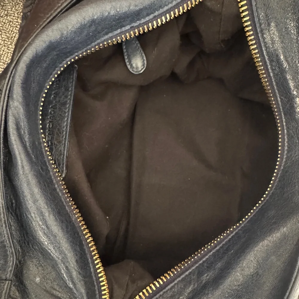 Vintage Balenciaga Marine Blue Leather Giant 21 Gold Brief Bag